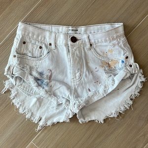 One X Teaspoon painted shorts